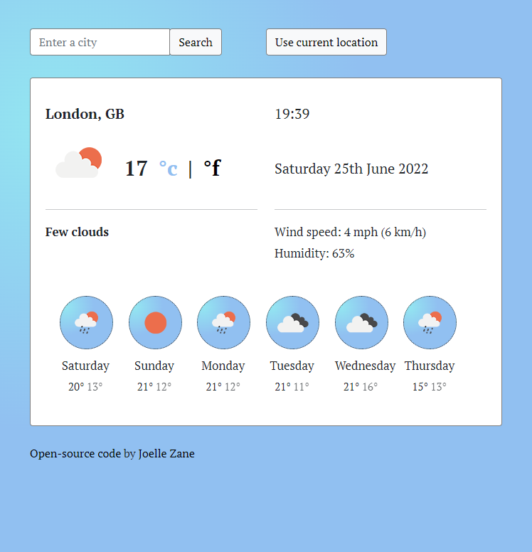 Weather app project